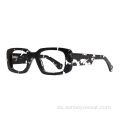 Diseño vintage cuadrado bisel acetato marco óptico gafas ópticas